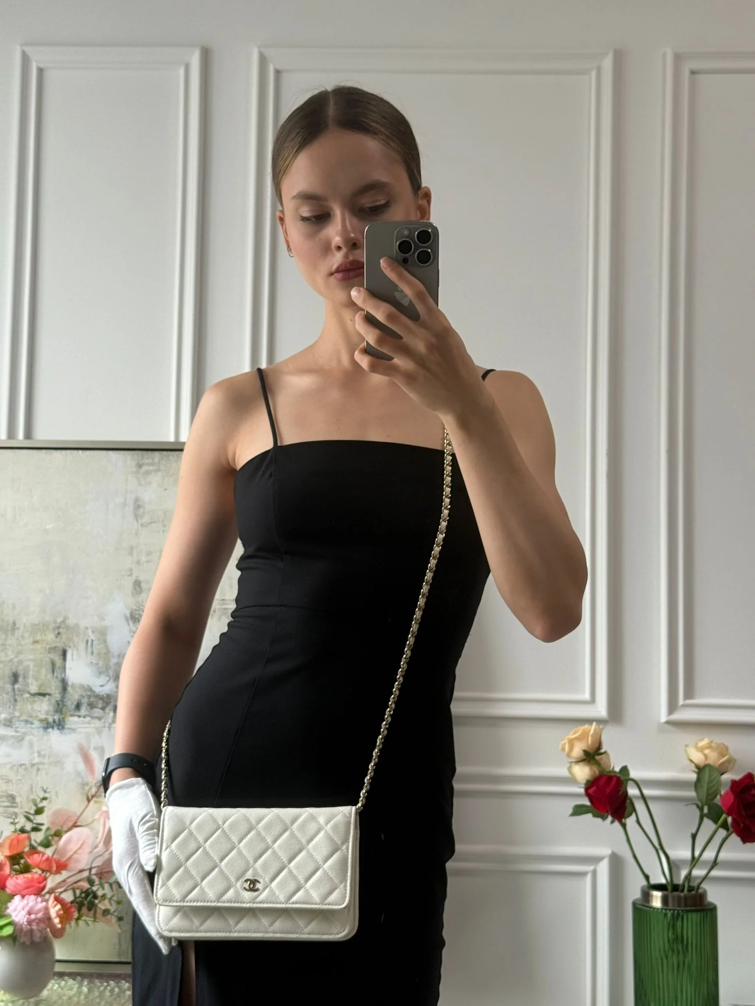 Chanel Wallet on Chain(woc) White Caviar Leather 2022