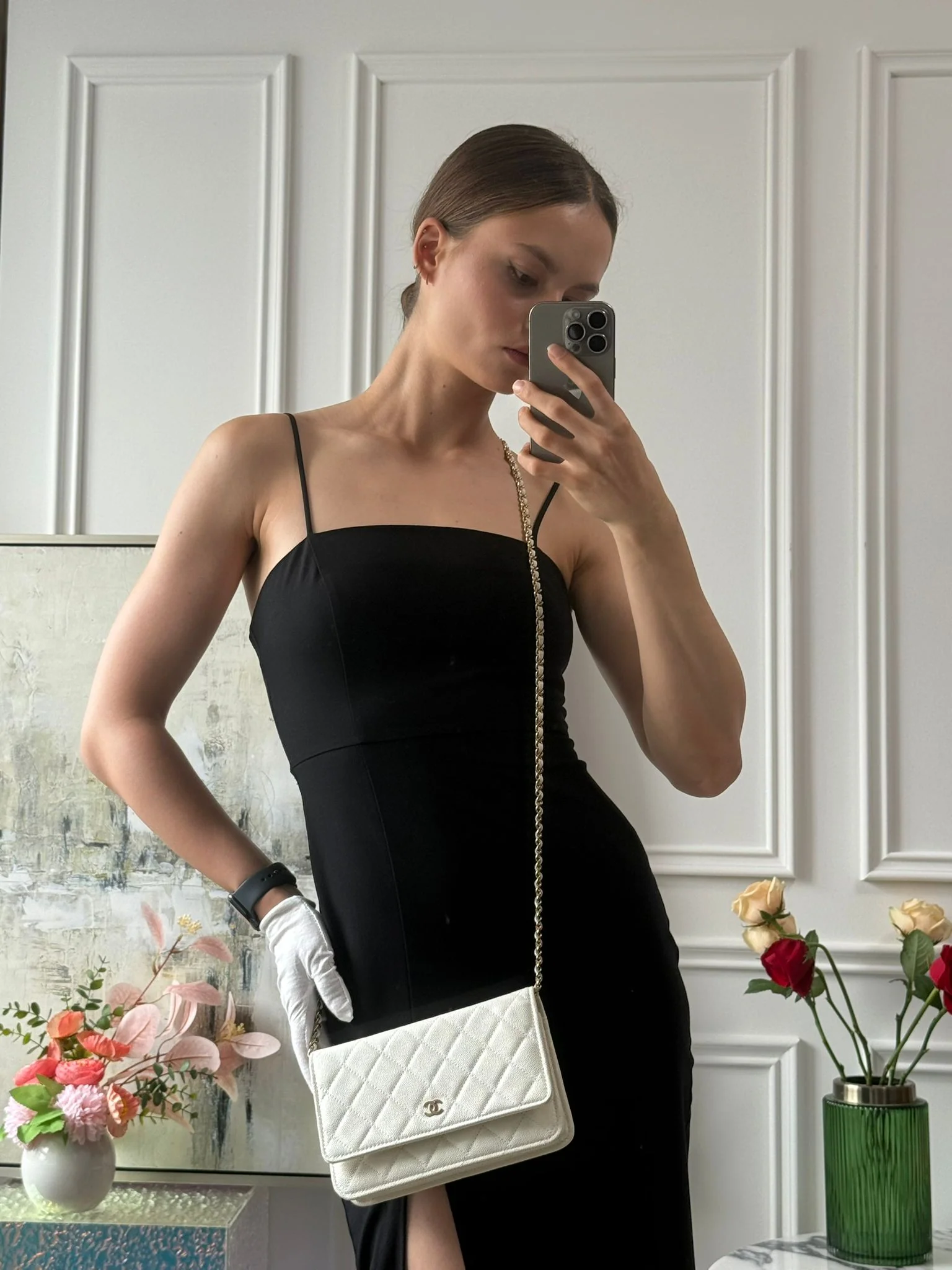 Chanel Wallet on Chain(woc) White Caviar Leather 2022