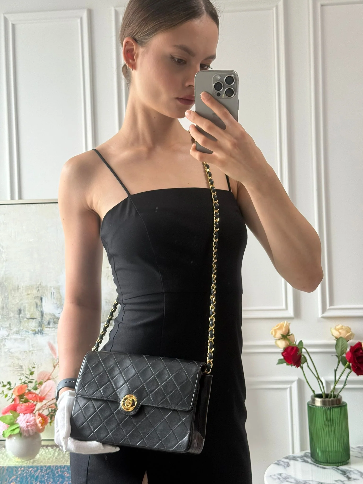 Chanel Black Vintage Timeless Classic Single Flap Bag