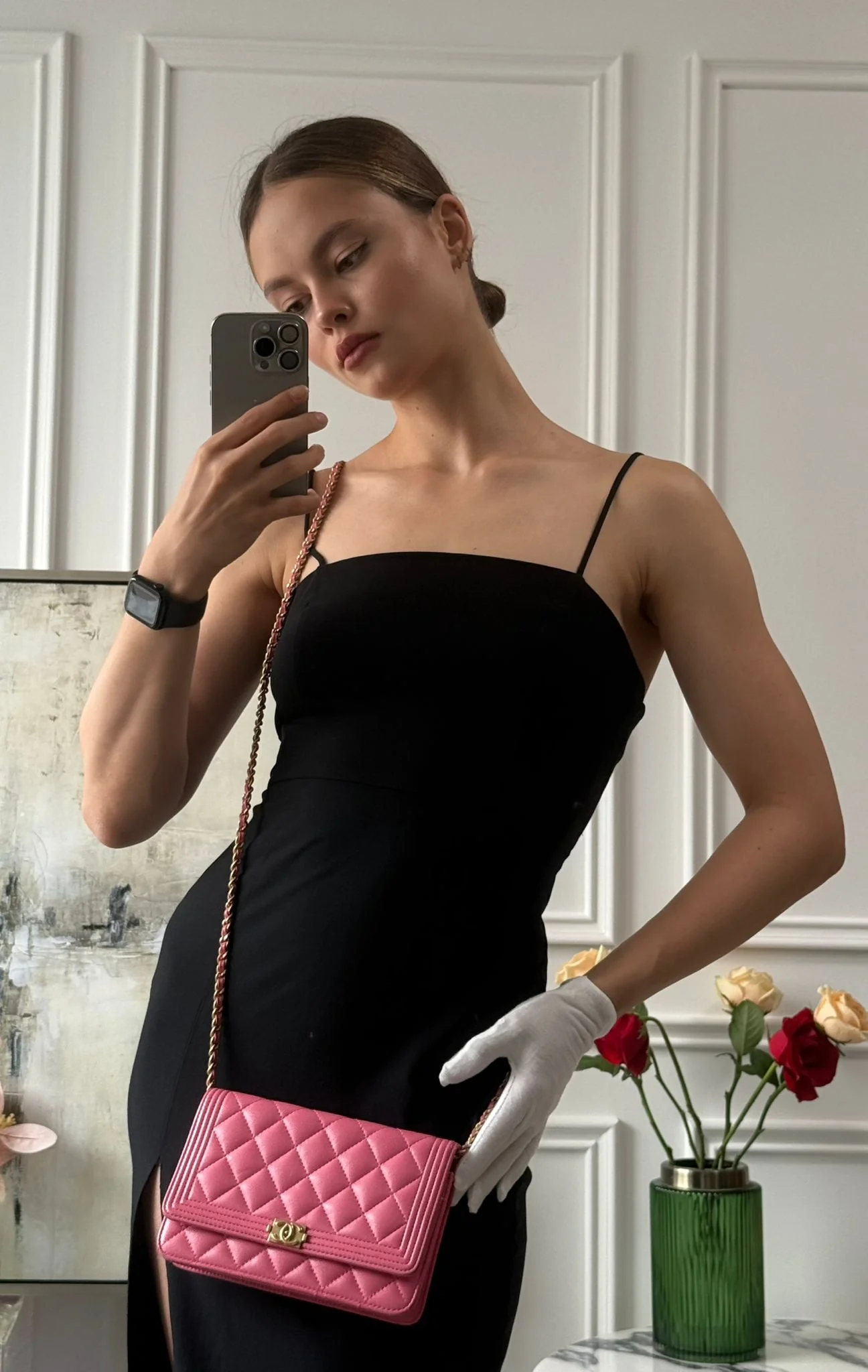 Chanel Boy Wallet on Chain (woc) Pink