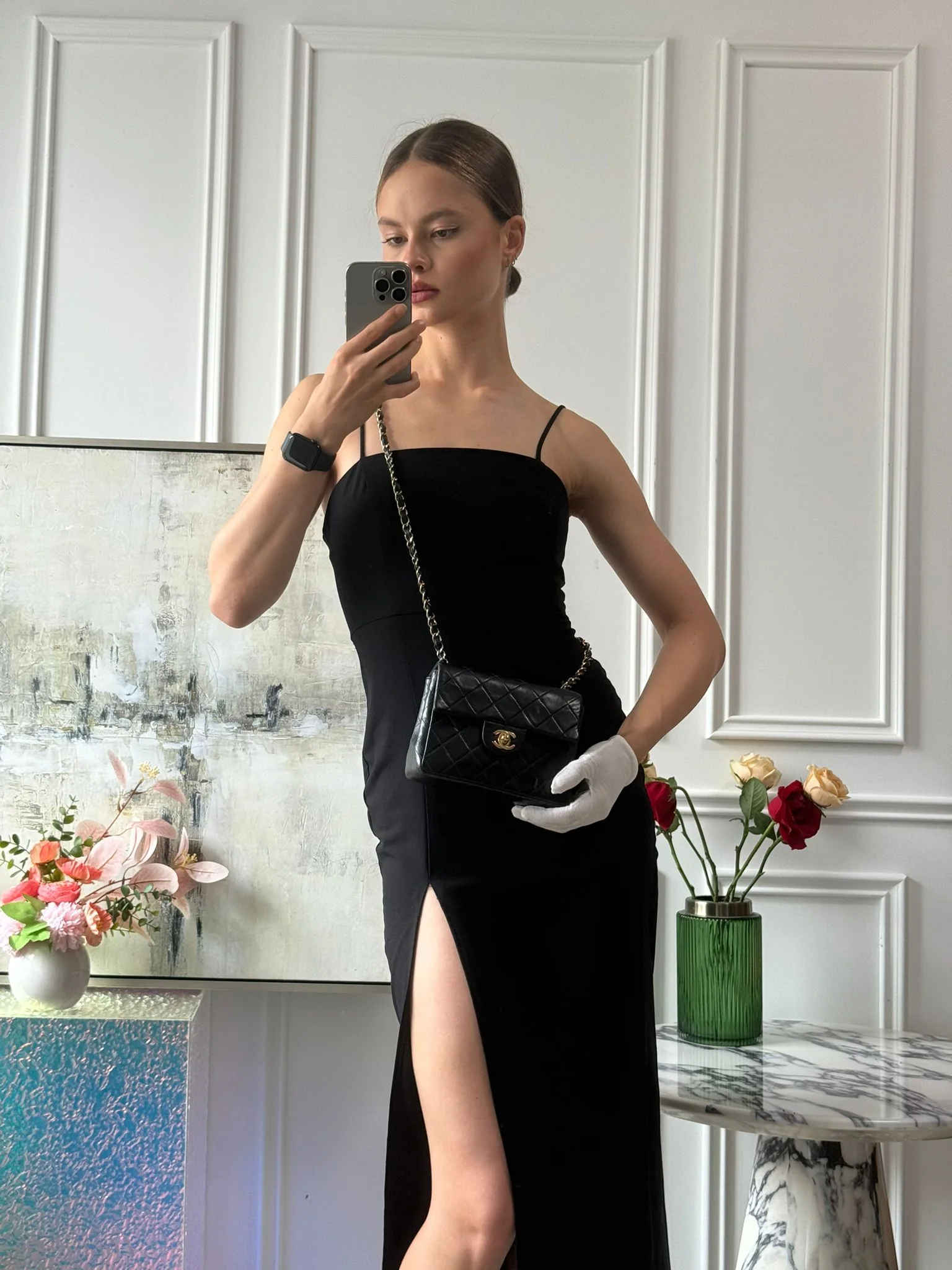 Chanel Black Vintage Mini Flap Square Bag 2000s