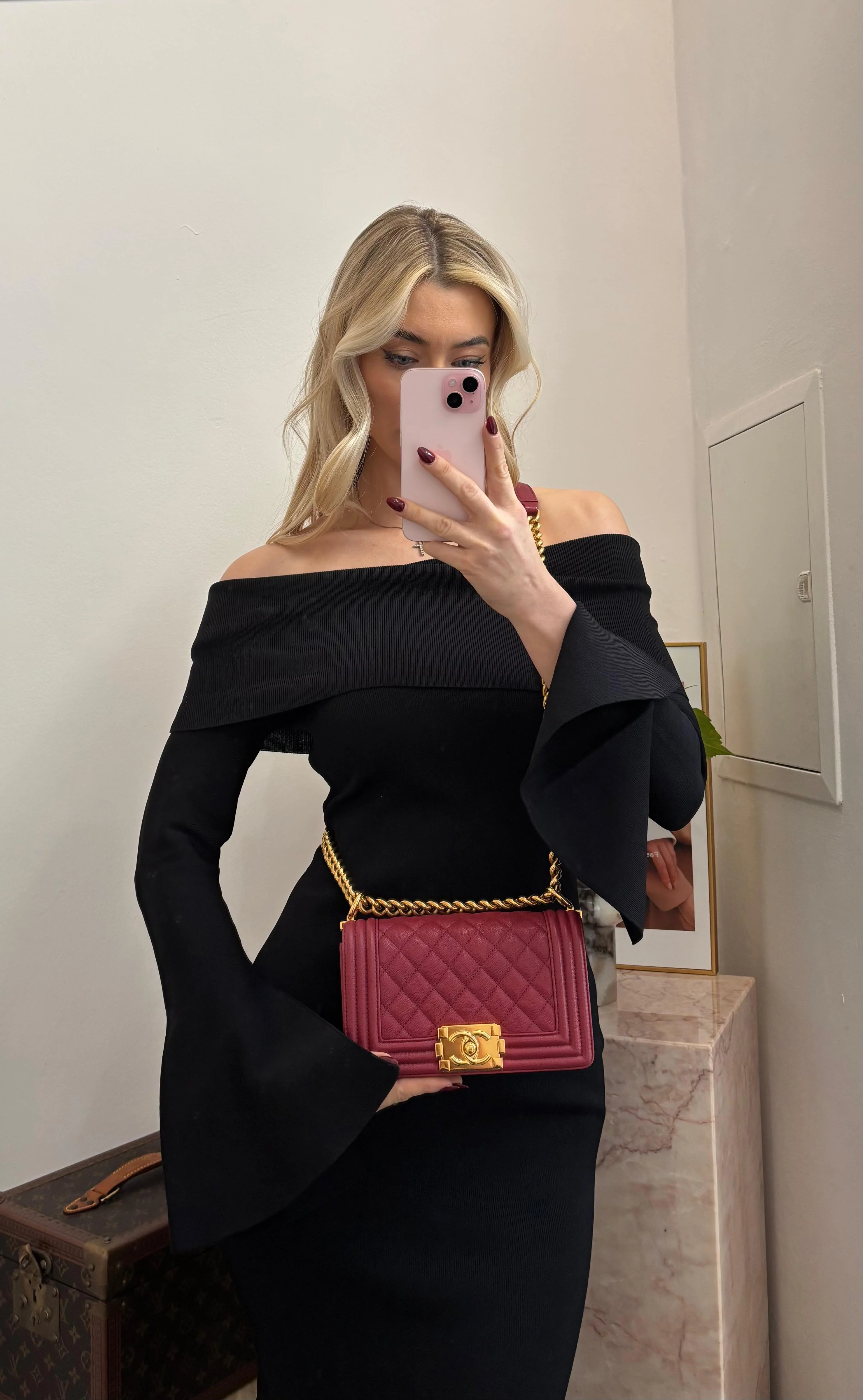 Chanel Burgundy Small Le boy Caviar 2018-2019