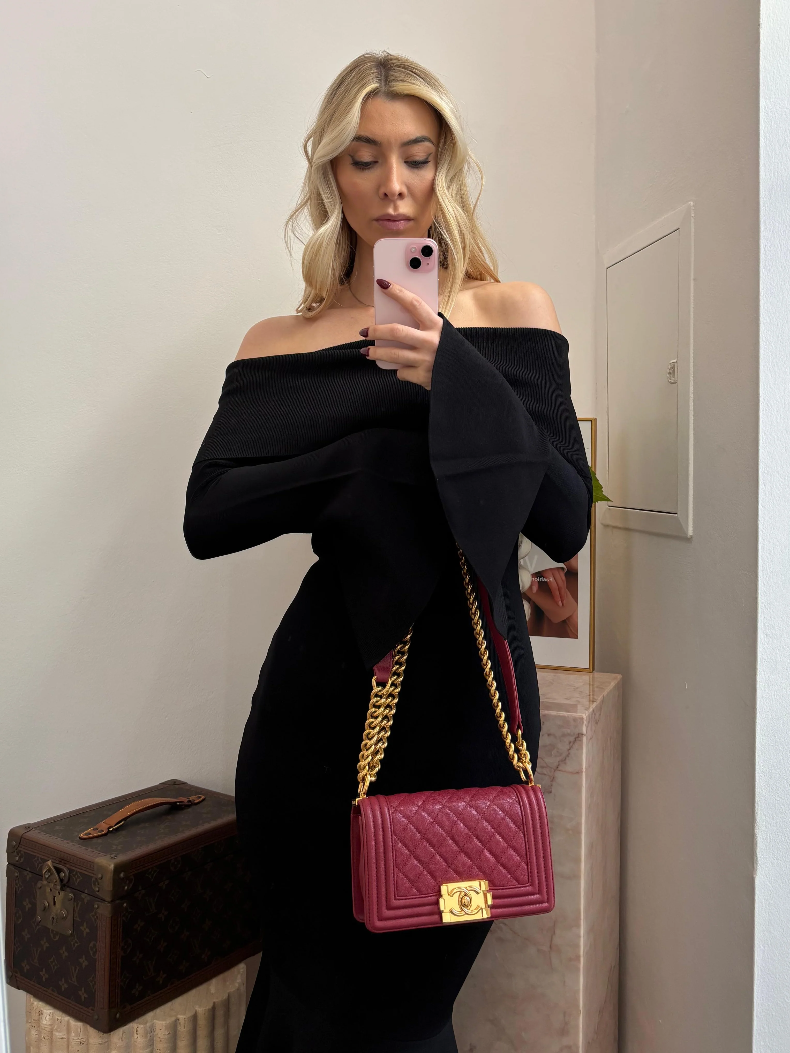 Chanel Burgundy Small Le boy Caviar 2018-2019