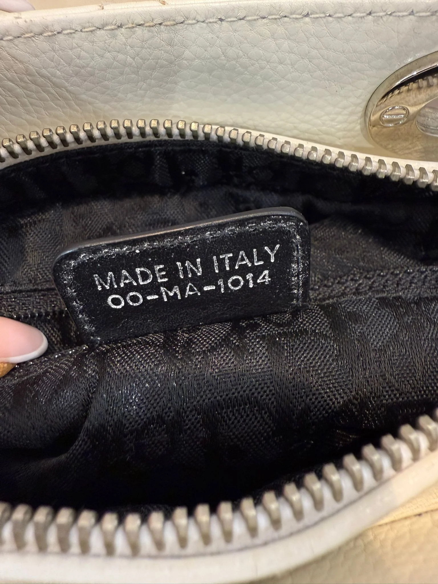 Christian Dior White Small East West Lady Dior Calfskin 2004