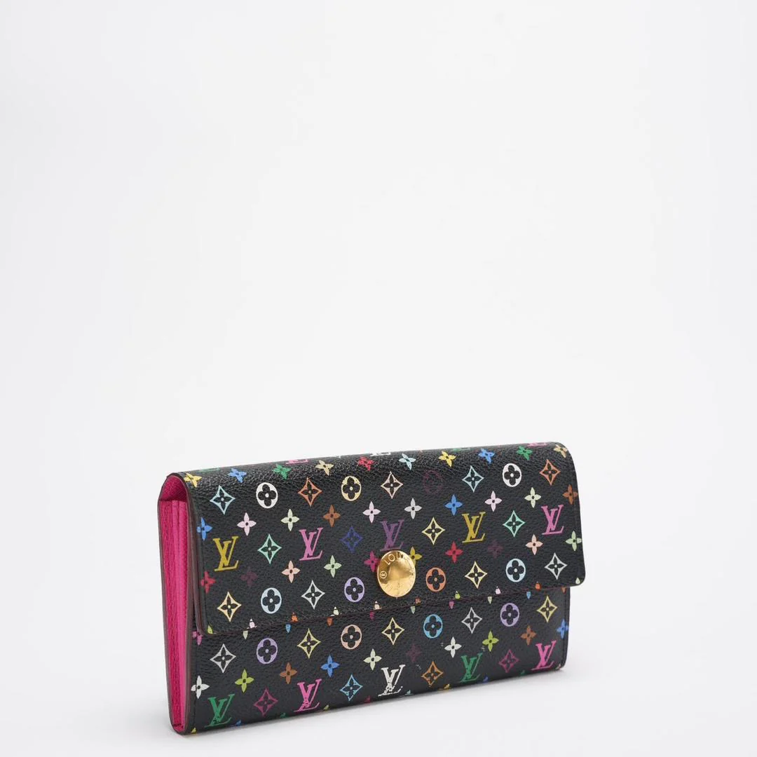 Louis Vuitton Monogram Multicolor Sarah Wallet Gold Hardware Limited Edition Side
