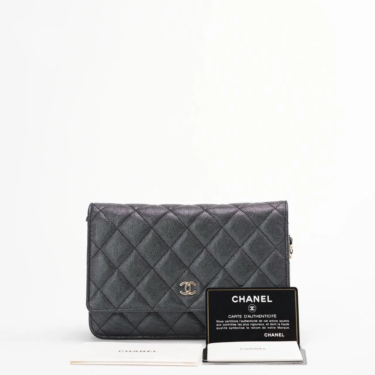 Chanel Black Caviar Wallet on Chain (WOC) Gold Hardware