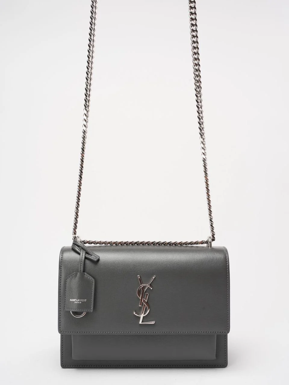 Saint Laurent Grey Calfskin Medium Monogram Sunset