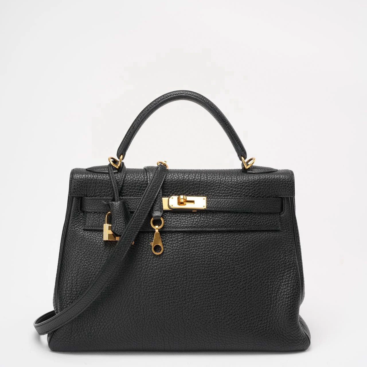 Hermes Black Kelly 32 Retourne Togo Leather 2011