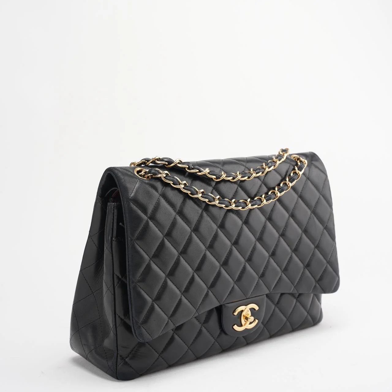 Chanel Black Maxi Classic Double Flap Bag Quilted