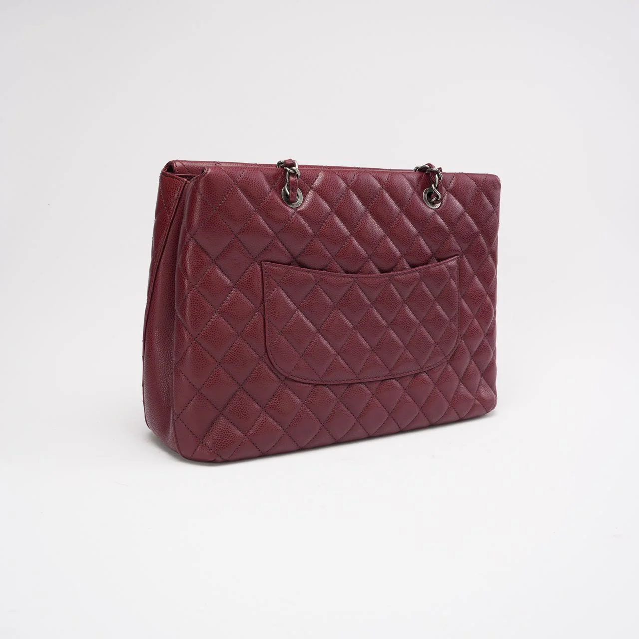 Chanel Burgundy Red Caviar Leather City Shopping Tote Bag 2016