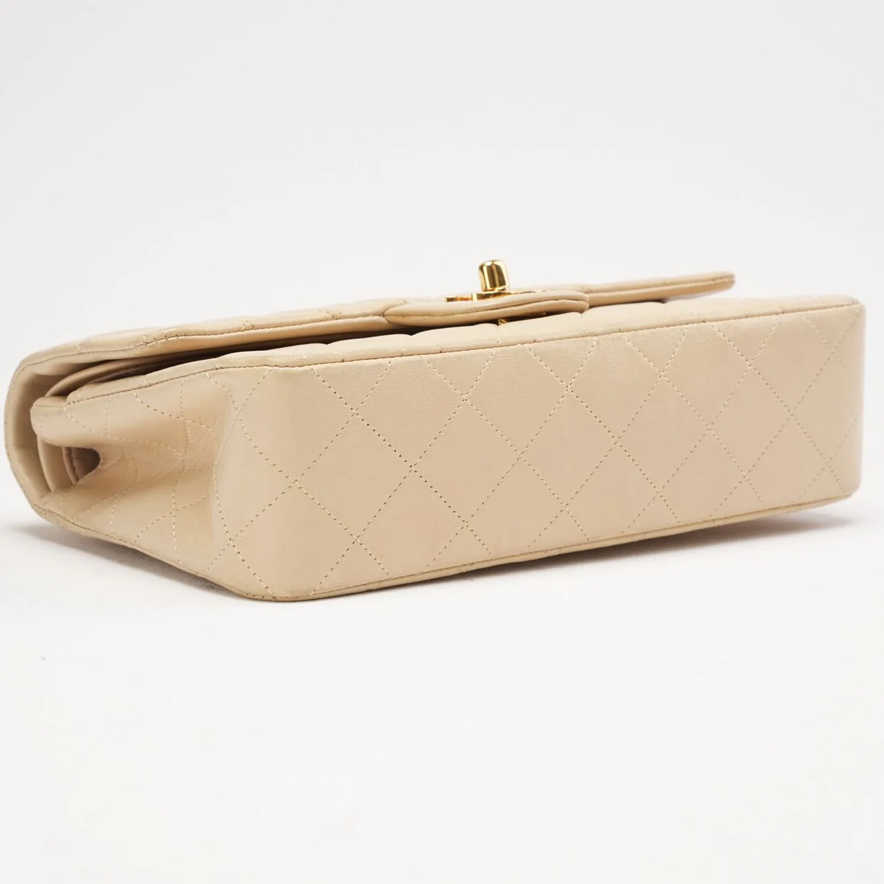 Chanel Vintage Beige Small Classic Double Flap Bag 1994