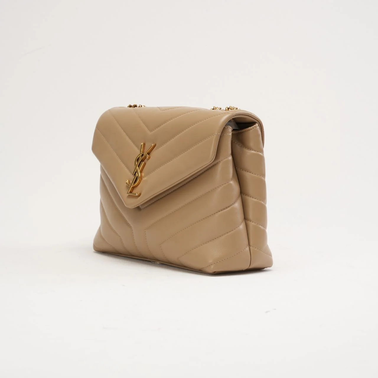 Saint Laurent Small Loulou Leather Dark Beige 2019