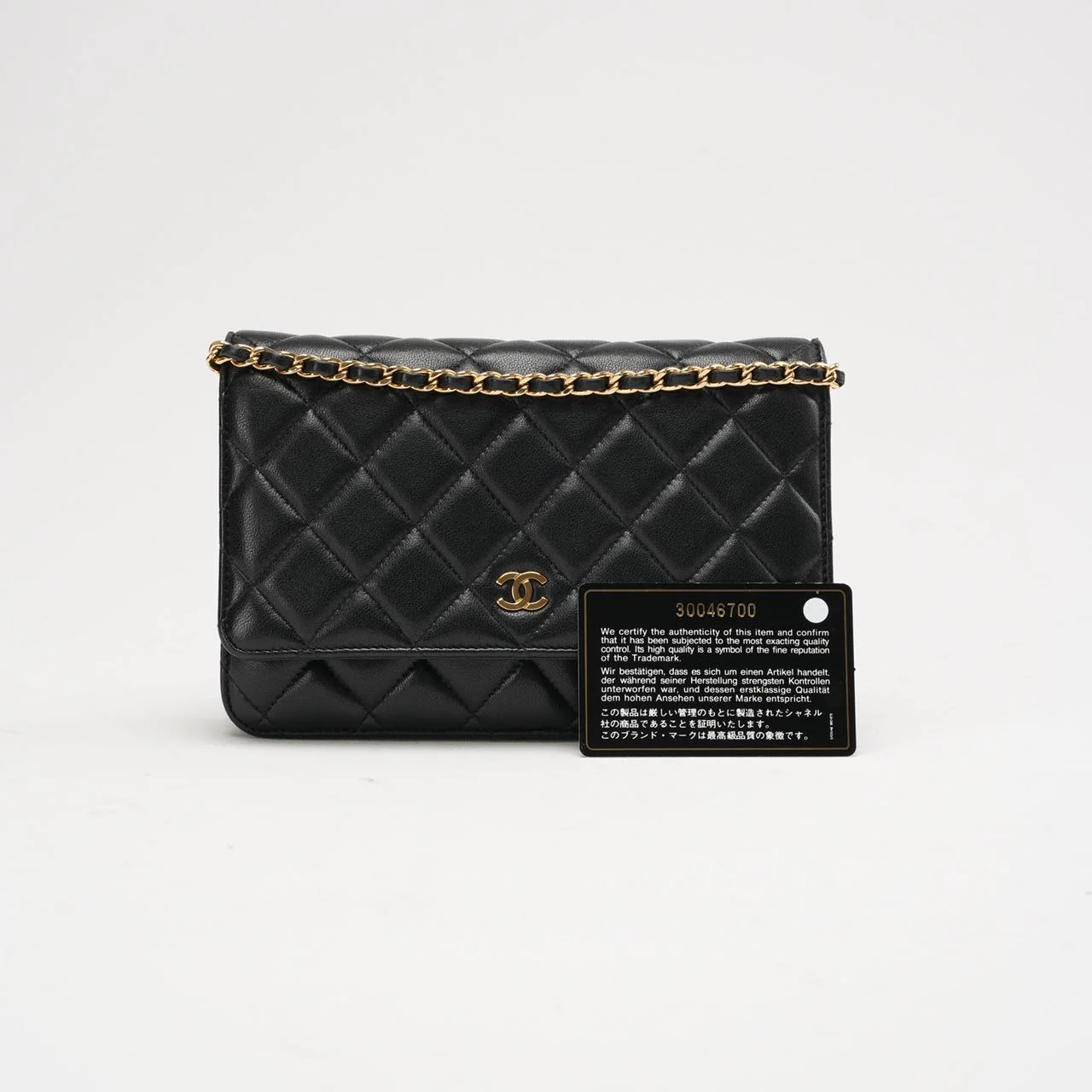 Chanel Black Classic Wallet on Chain (WOC) 2021