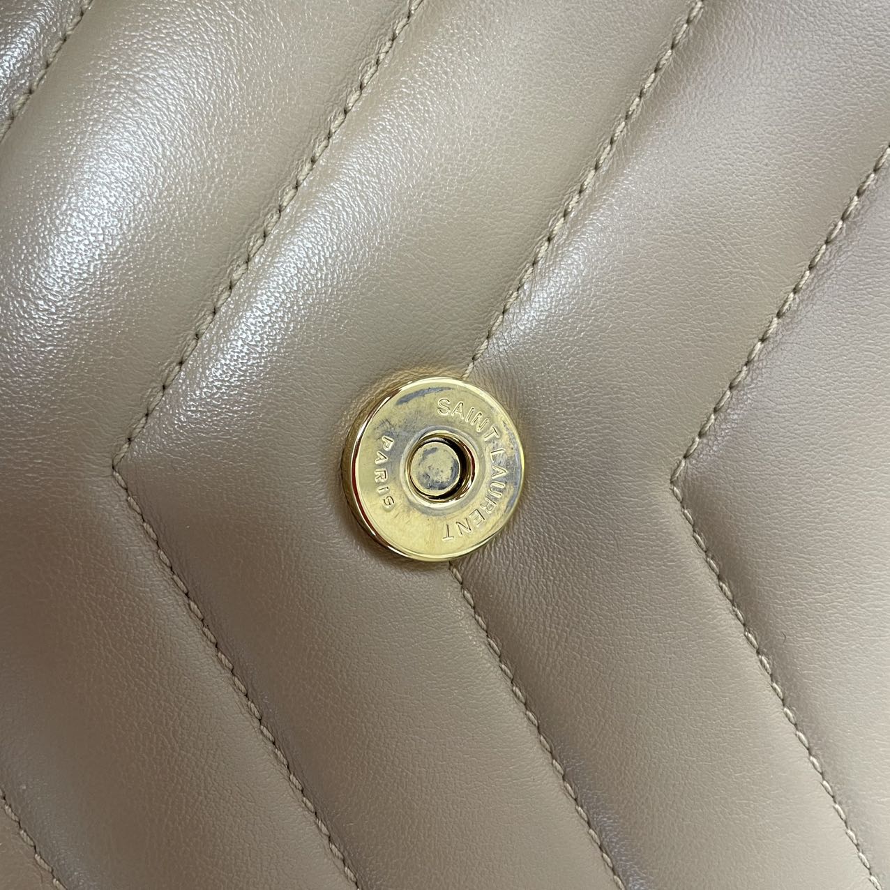 Saint Laurent Small Loulou Leather Dark Beige 2019