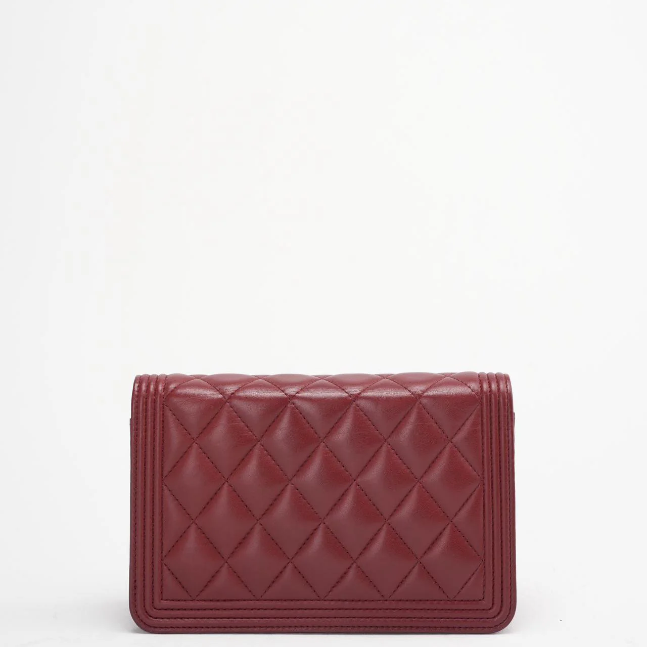 Chanel Burgundy Boy Wallet on Chain Bag Lambskin 2017