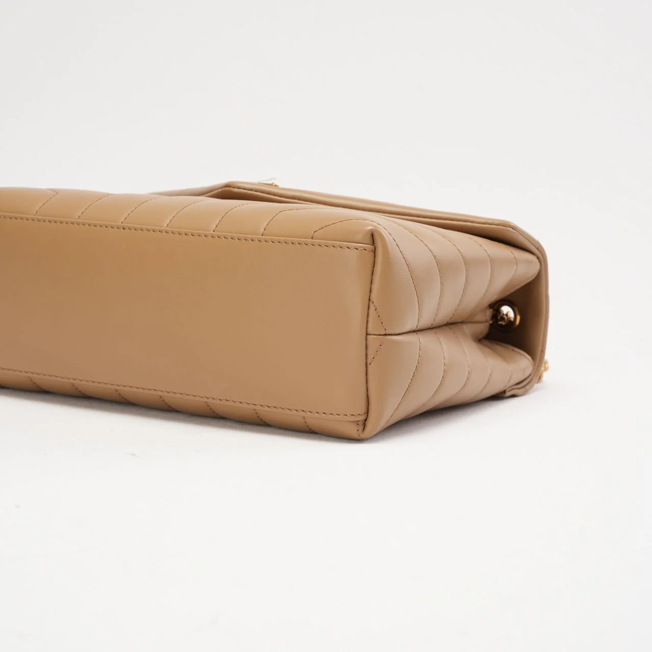 Saint Laurent Small Loulou Chain Satchel Dark Beige 2022