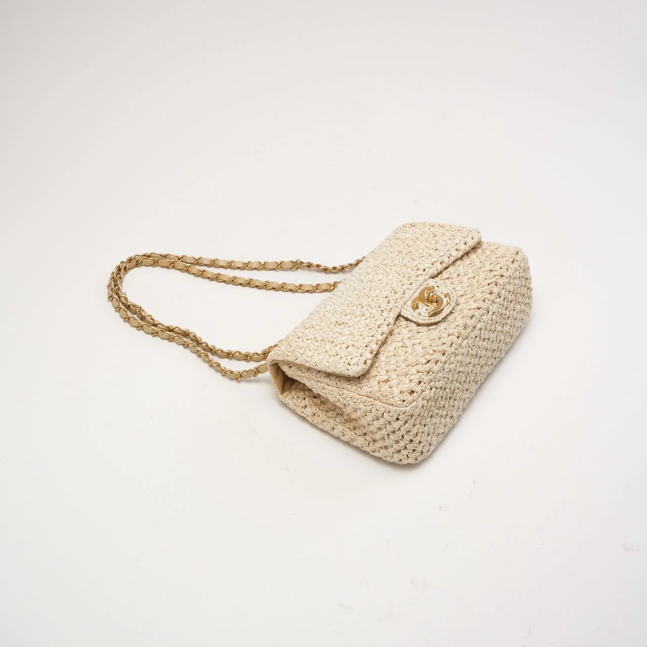 Chanel Raffia Crochet Ancient Greece Medium Flap Beige 2018