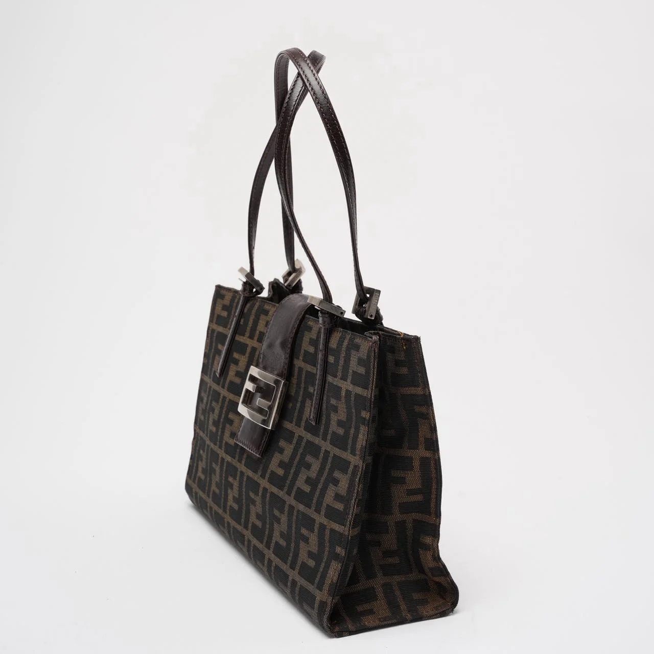 Fendi Vintage Zucca Double Top Handle Bag