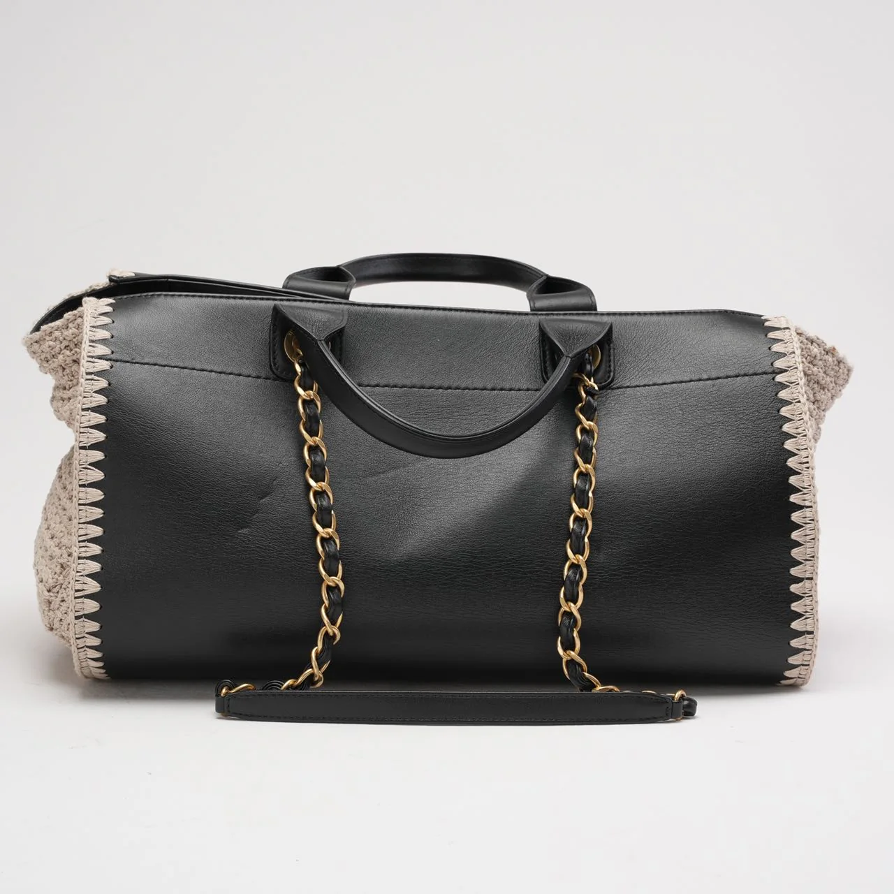 Chanel Deauville Shopping Tote Large Kalbsleather Black/Beige