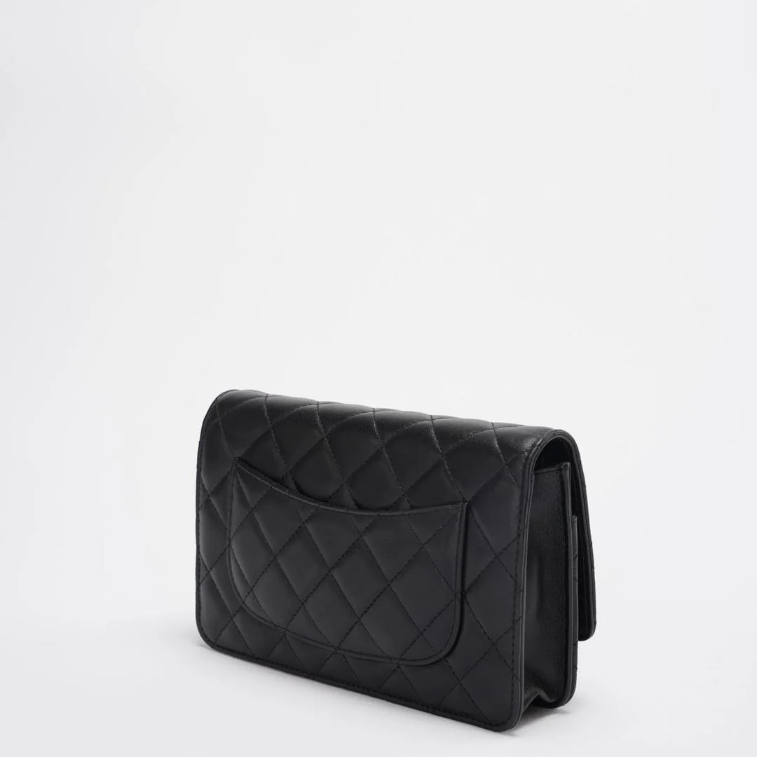 Chanel Wallet On Chain (WOC) Black Bag In Lambskin Leather With Gold Hardware 2018 Side 