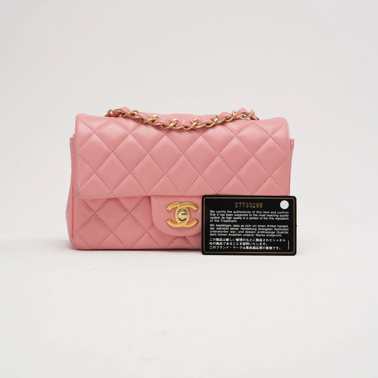 Chanel Pink Mini Rectangular Classic Flap Bag 2019