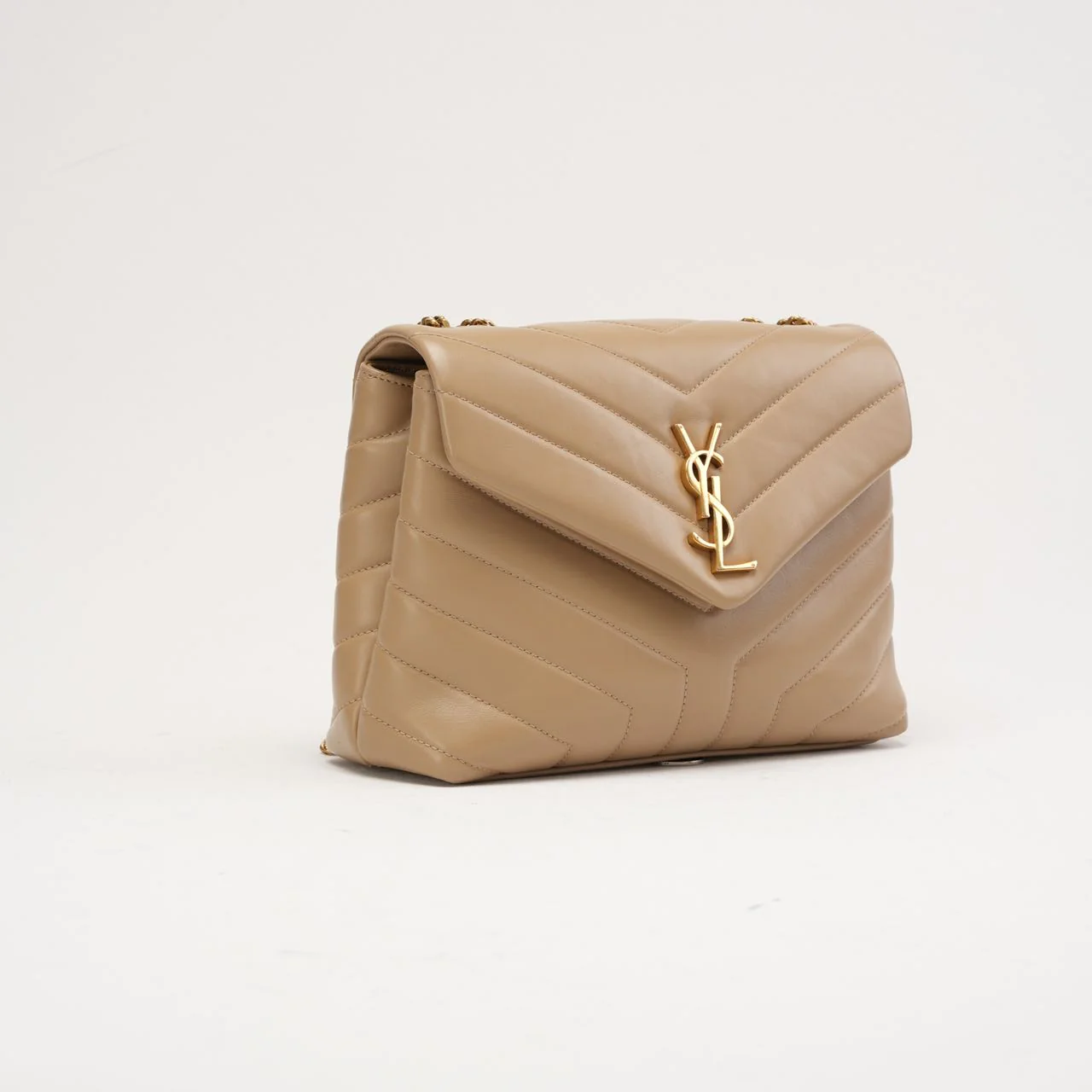 Saint Laurent Small Loulou Leather Dark Beige 2019