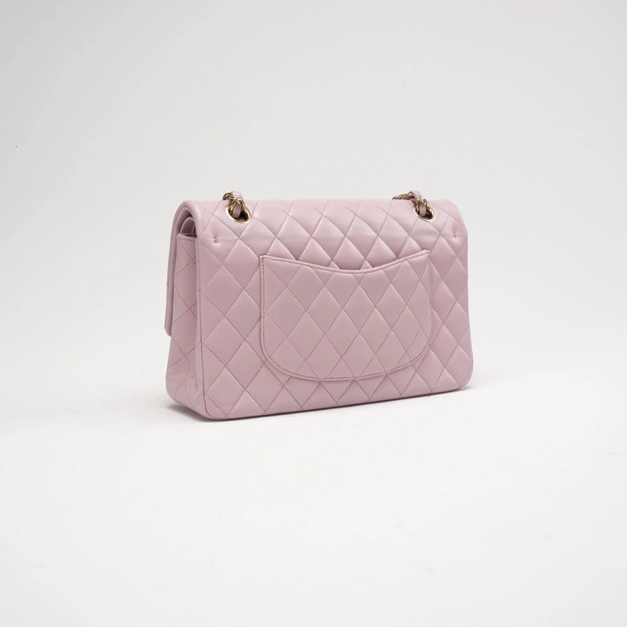 Chanel Pink Quilted Medium Classic Double Flap Bag 2017