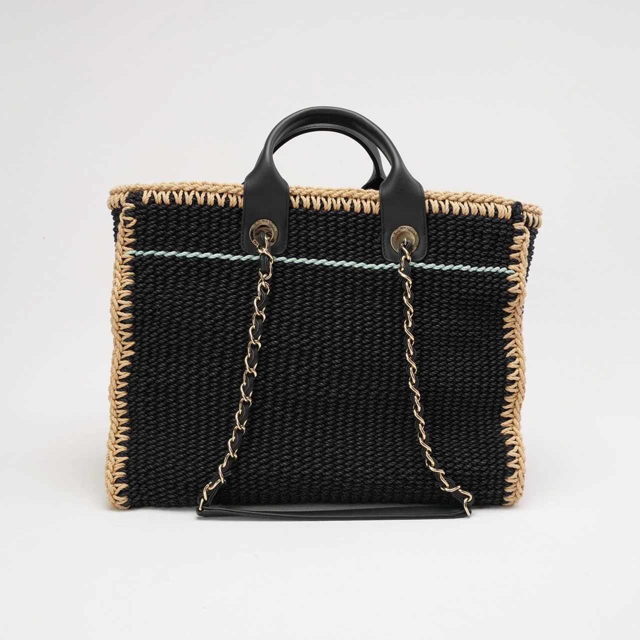 Chanel Black Cotton Crochet Small Deauville 2024