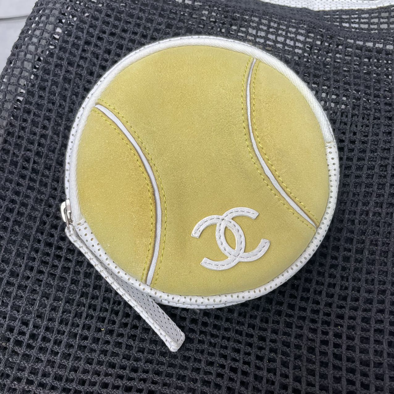 Chanel Vintage Tennis Shopper Tote Bag Black / White 2004