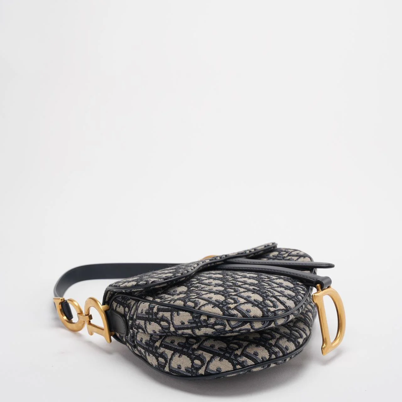 Dior Saddle Bag Medium Shoulder Bag Blue Oblique Jacquard With Shoulder Strap From 2019