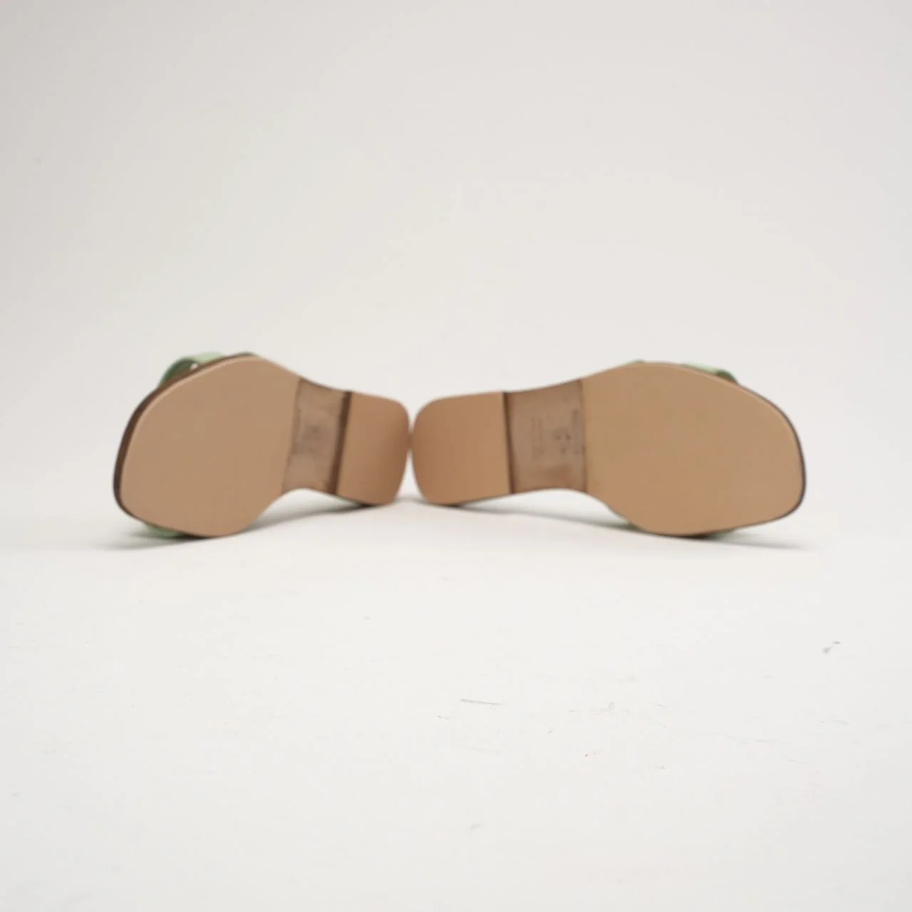 Hermes Vert Jade Epsom Leather Oran Sandals 38