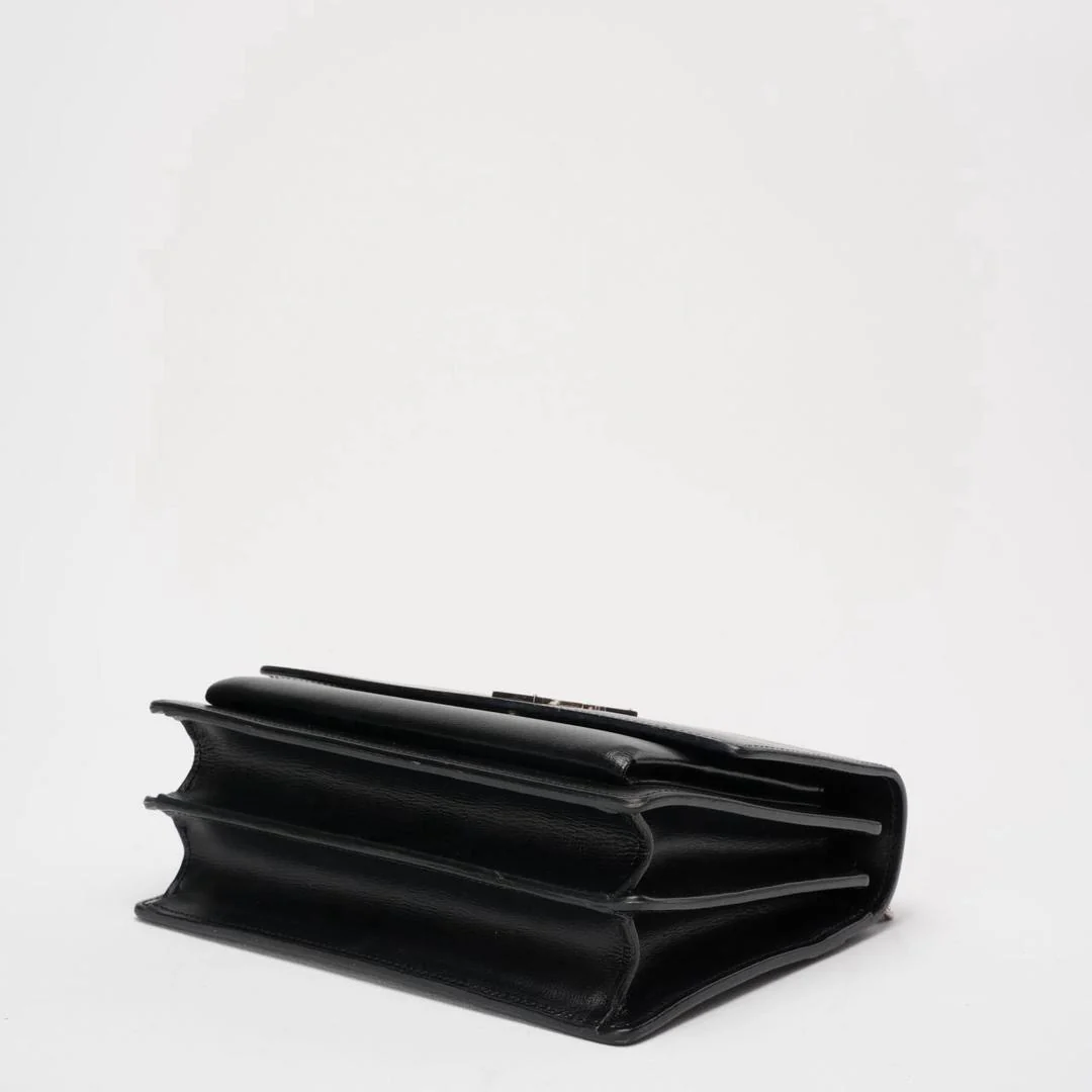 Saint Laurent Black Calfskin Medium Monogram Sunset