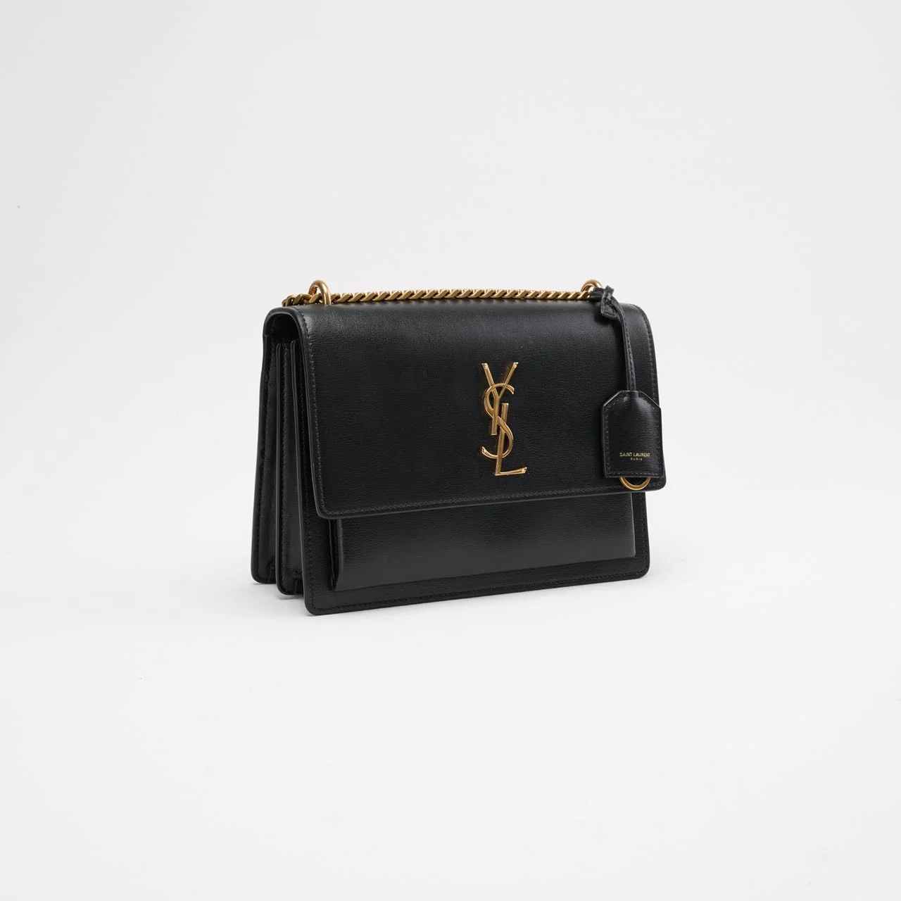 Saint Laurent Black Calfskin Medium Monogram Sunset 2019