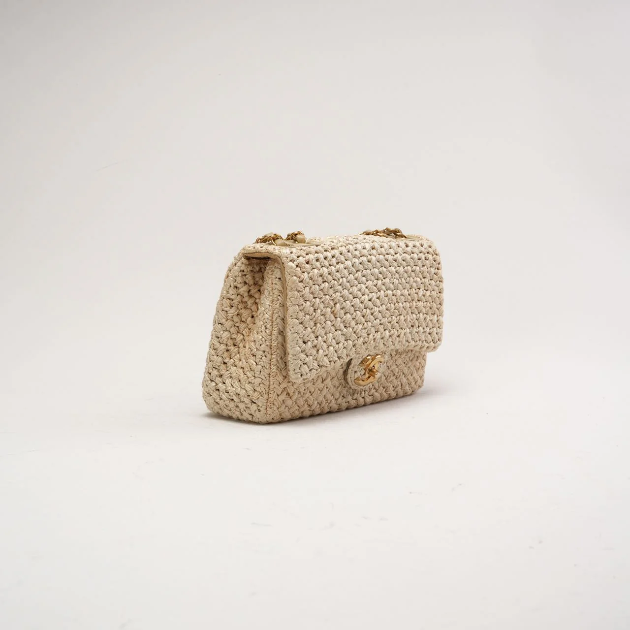 Chanel Raffia Crochet Ancient Greece Medium Flap Beige 2018