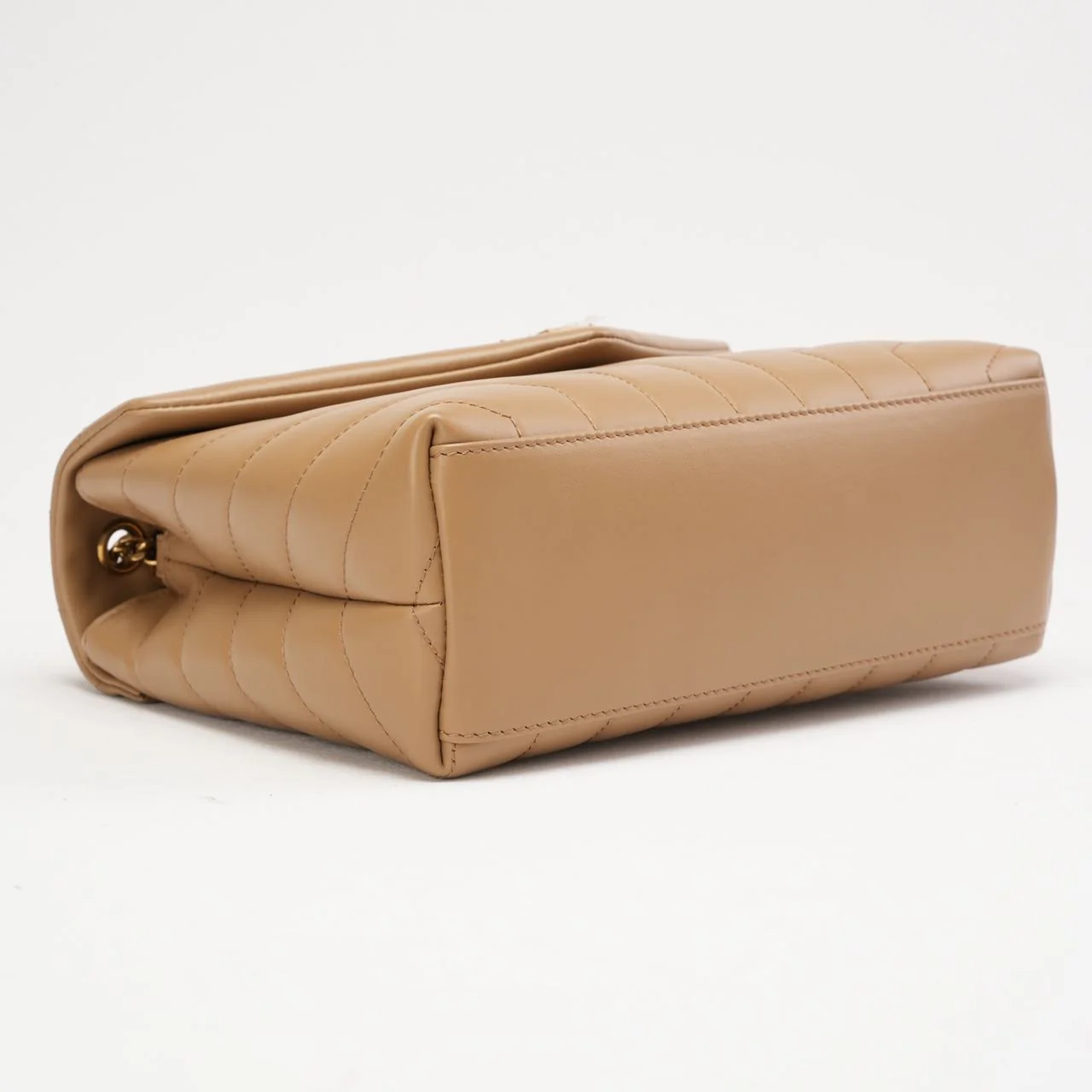 Saint Laurent Small Loulou Chain Satchel Dark Beige 2022