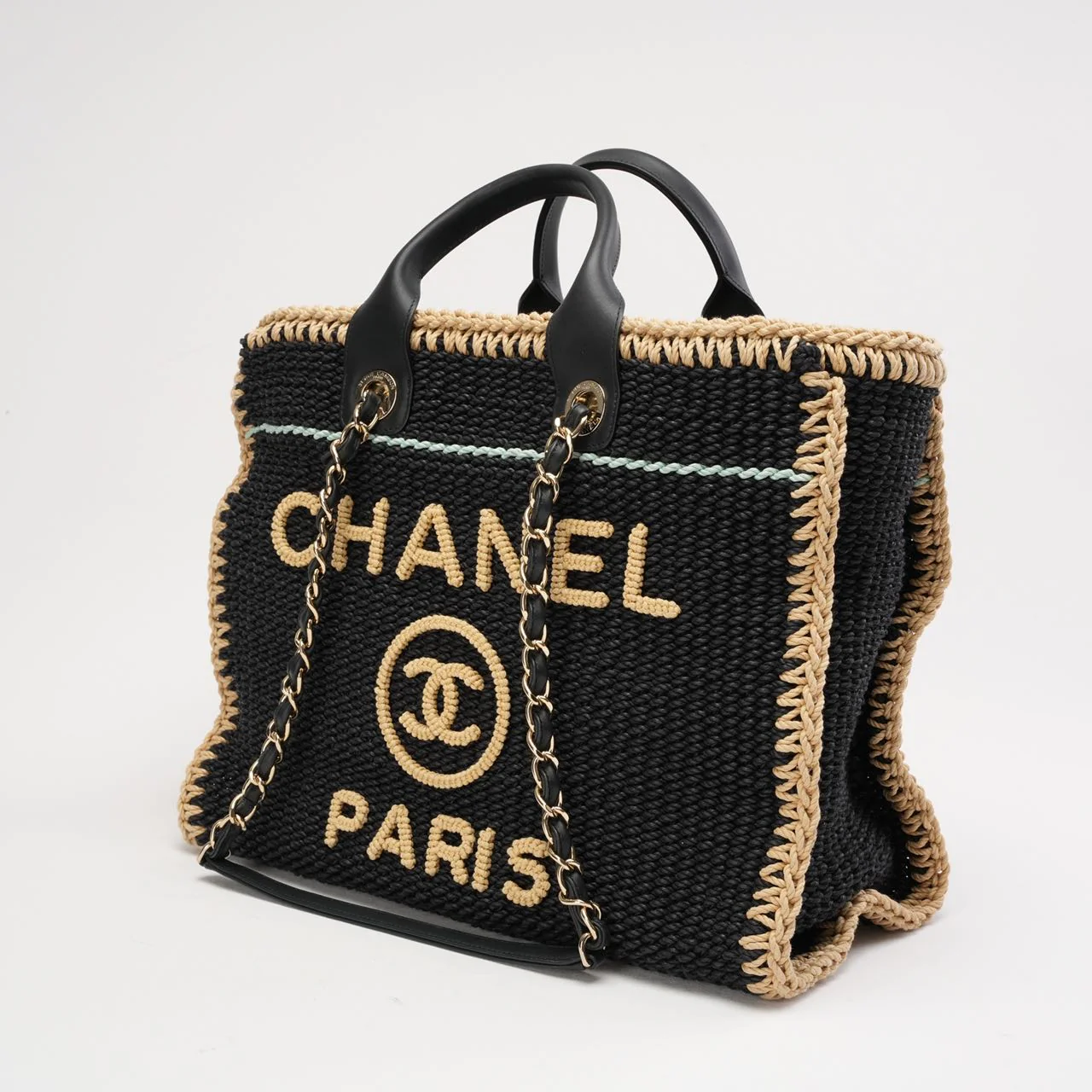 Chanel Black Cotton Crochet Small Deauville 2024
