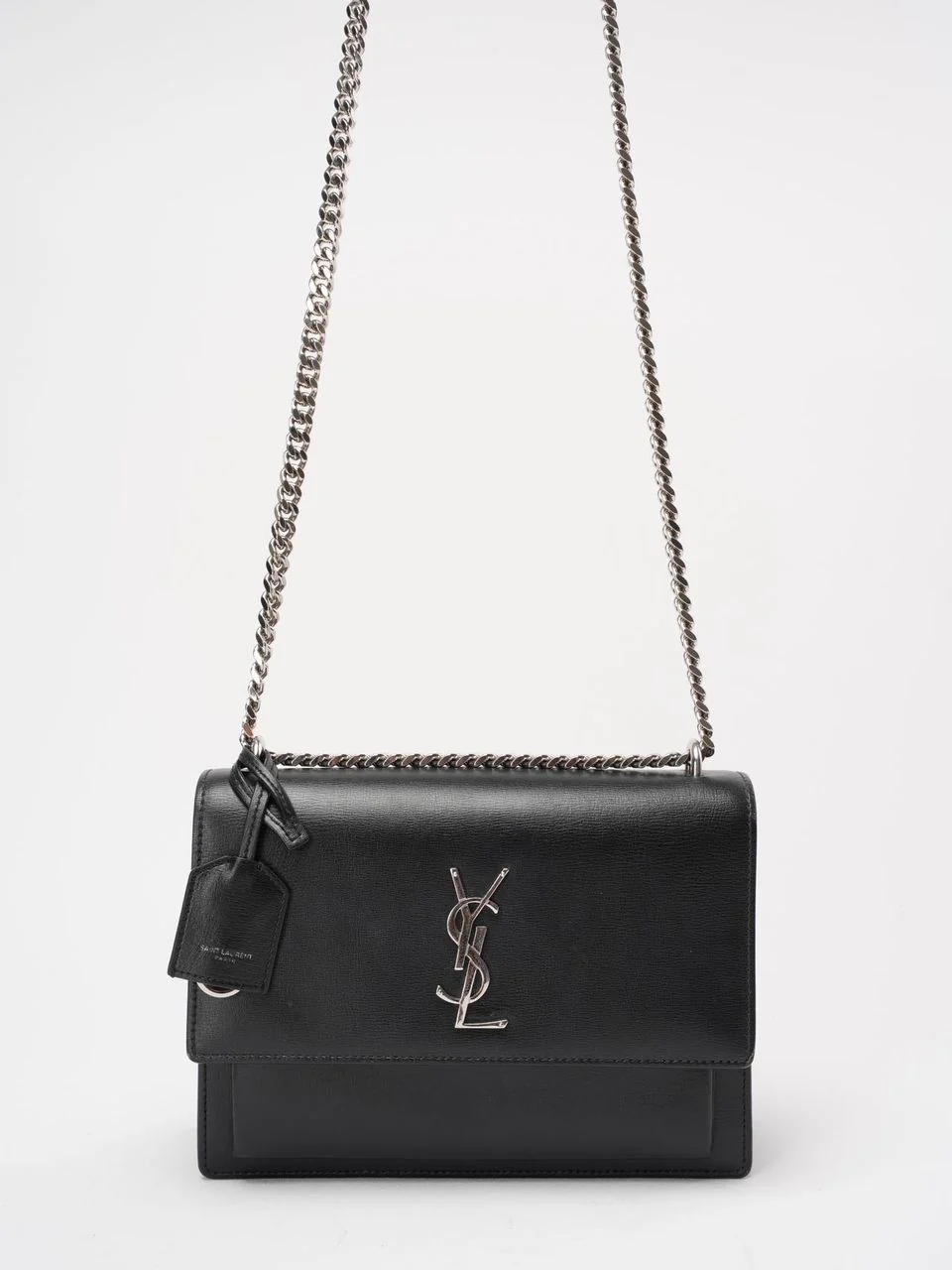 Saint Laurent Black Calfskin Medium Monogram Sunset