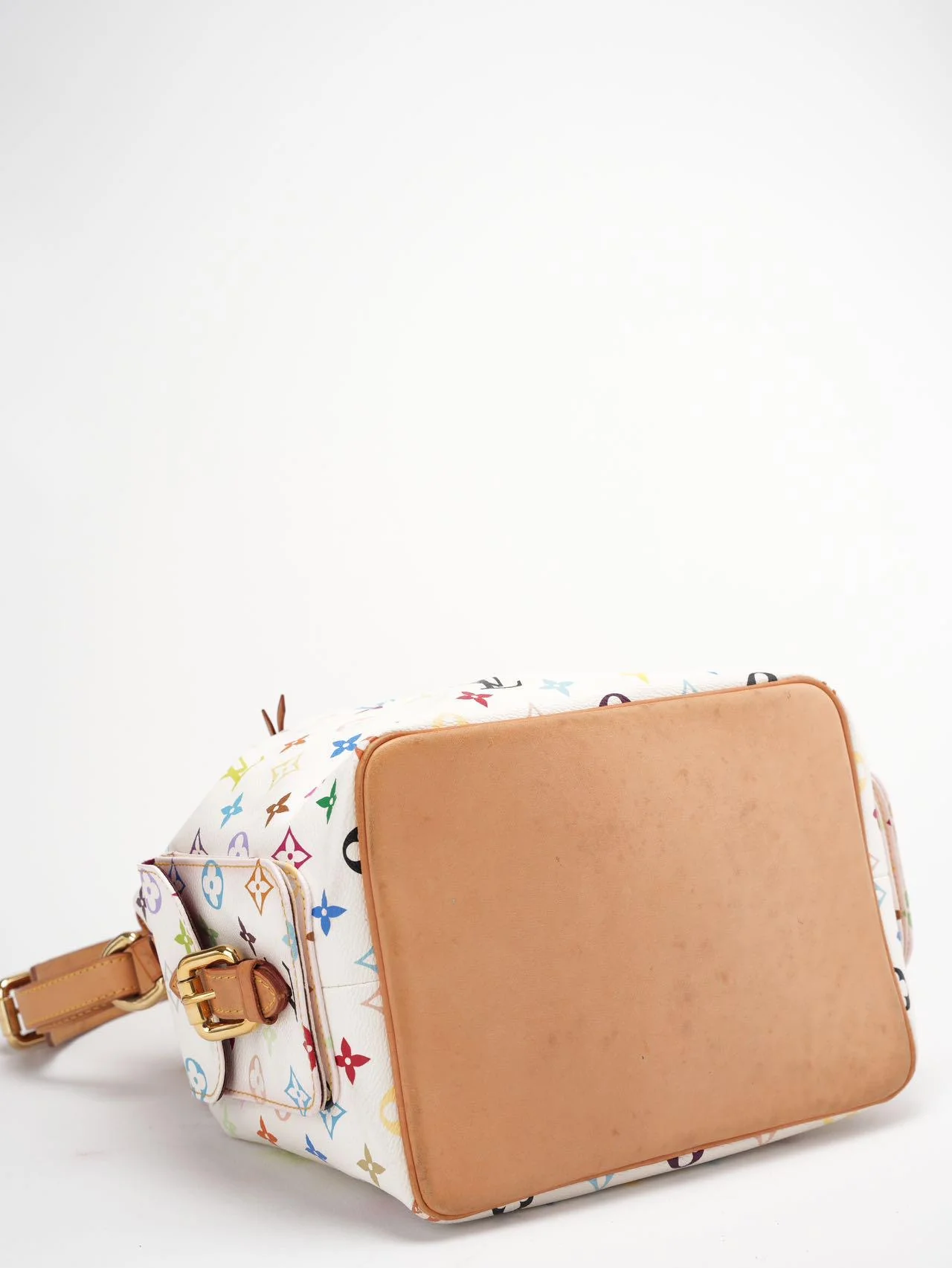 Louis Vuitton White Multicolor Takashi Murakami Bucket Canvas Bag