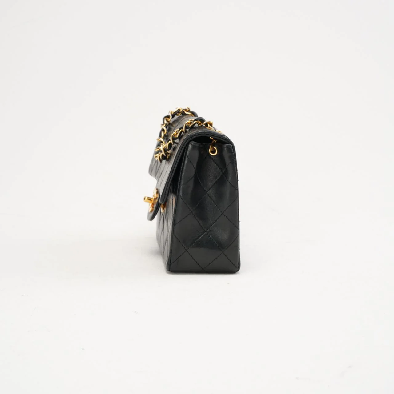 Chanel Vintage Mini Square Classic Flap Lambskin Black 1991