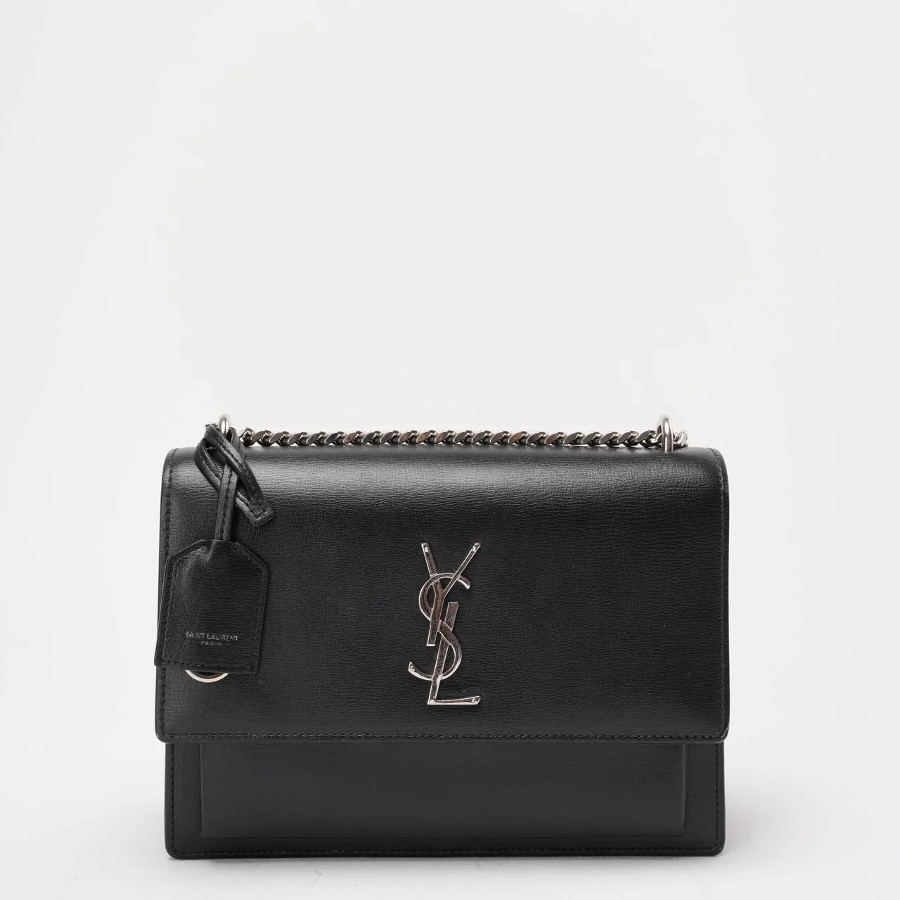 Saint Laurent Black Calfskin Medium Monogram Sunset