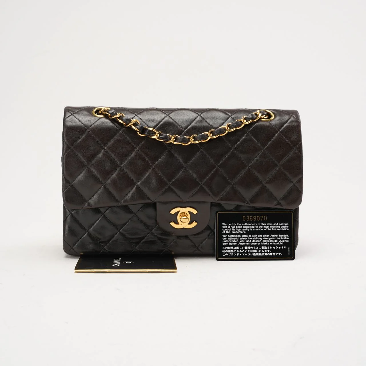 Chanel Vintage Medium Classic Double Flap Leather Black 1999