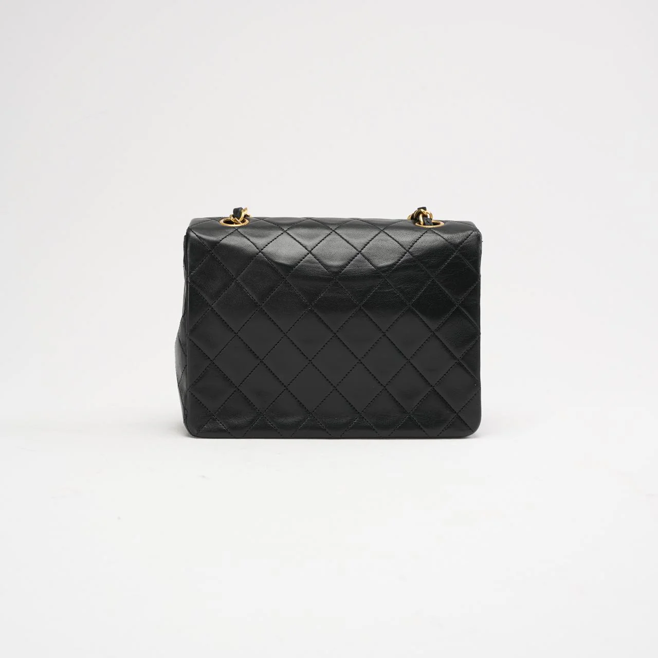 Chanel Vintage Black Mini Square Classic Flap Bag 1991