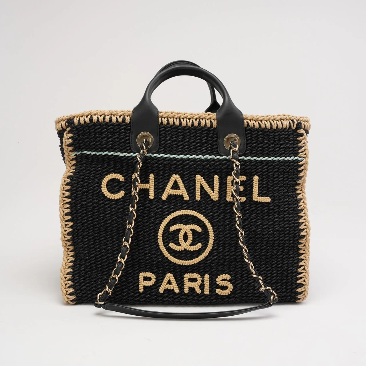Chanel Black Cotton Crochet Small Deauville 2024