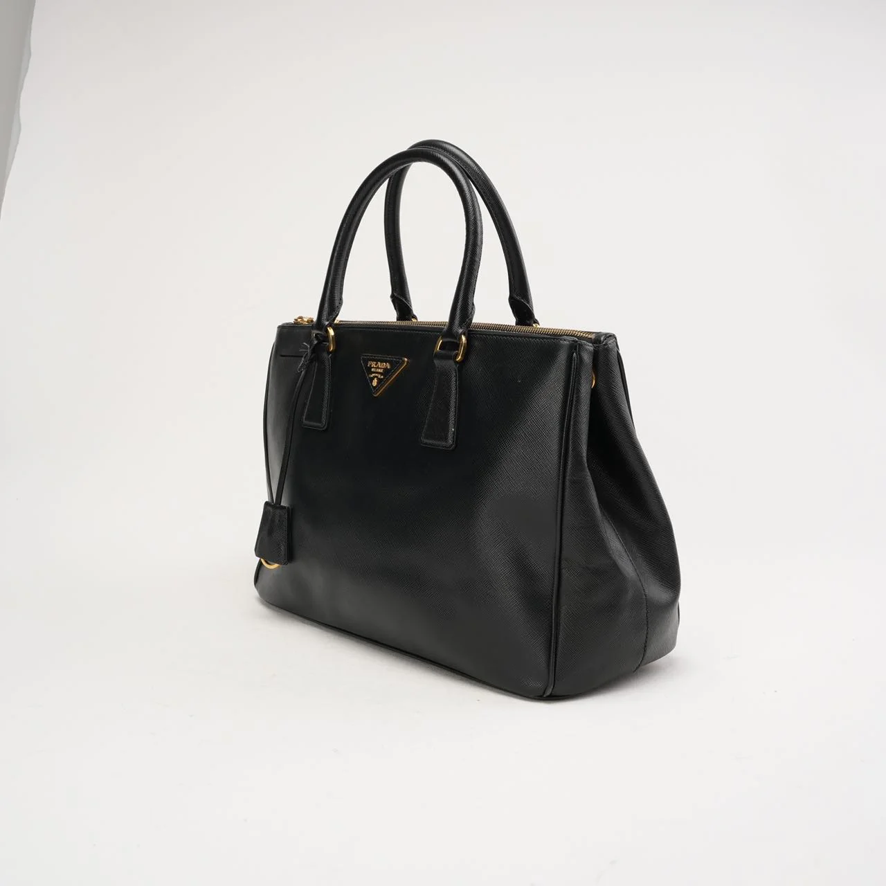 Prada Saffiano Medium Galleria Zip Tote Leather Black