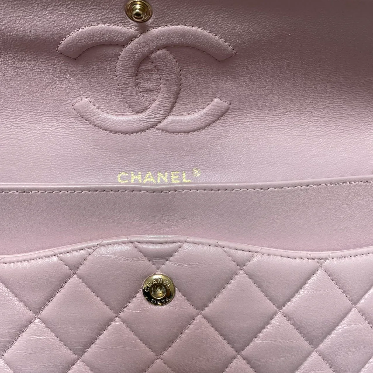Chanel Pink Quilted Medium Classic Double Flap Bag 2017