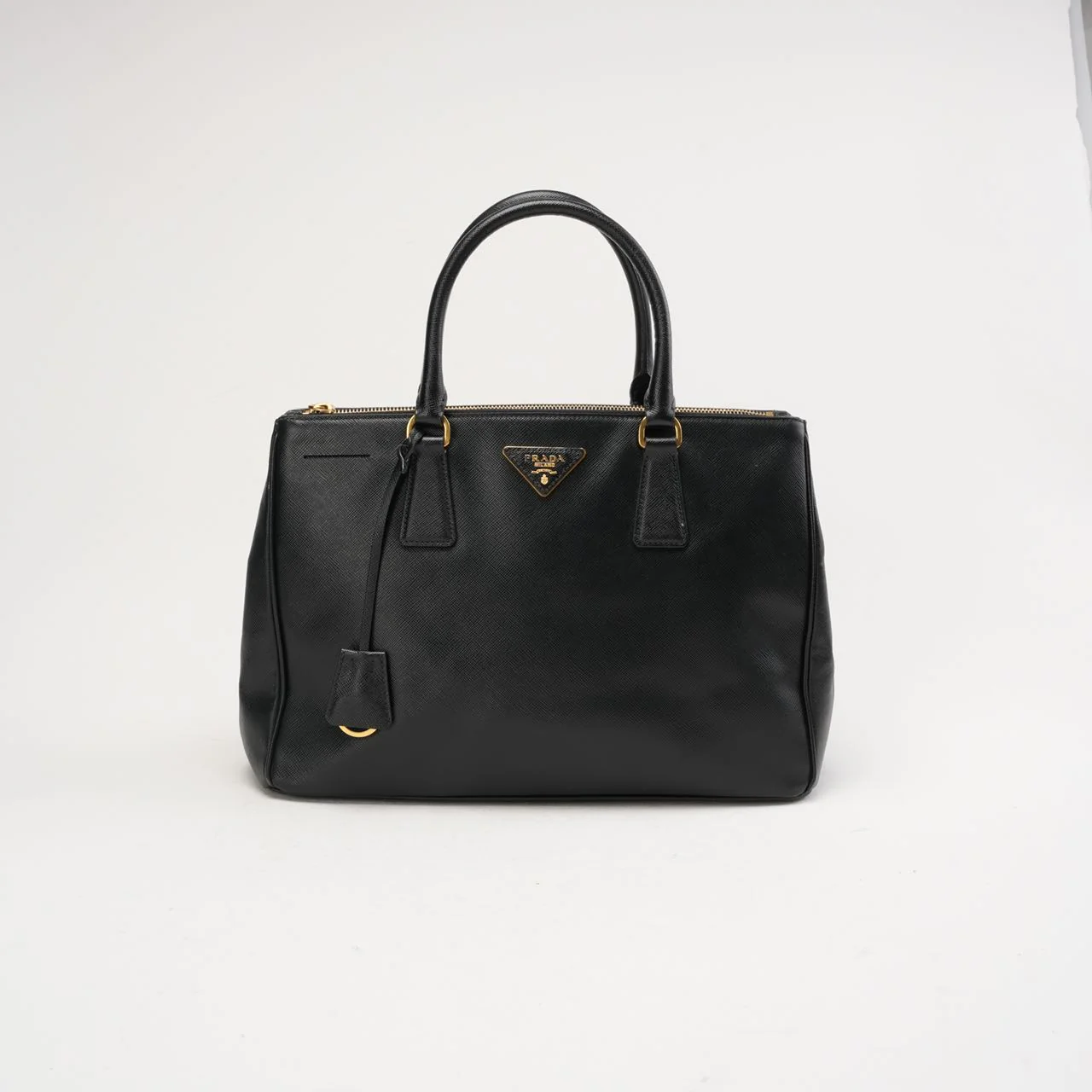 Prada Saffiano Medium Galleria Zip Tote Leather Black