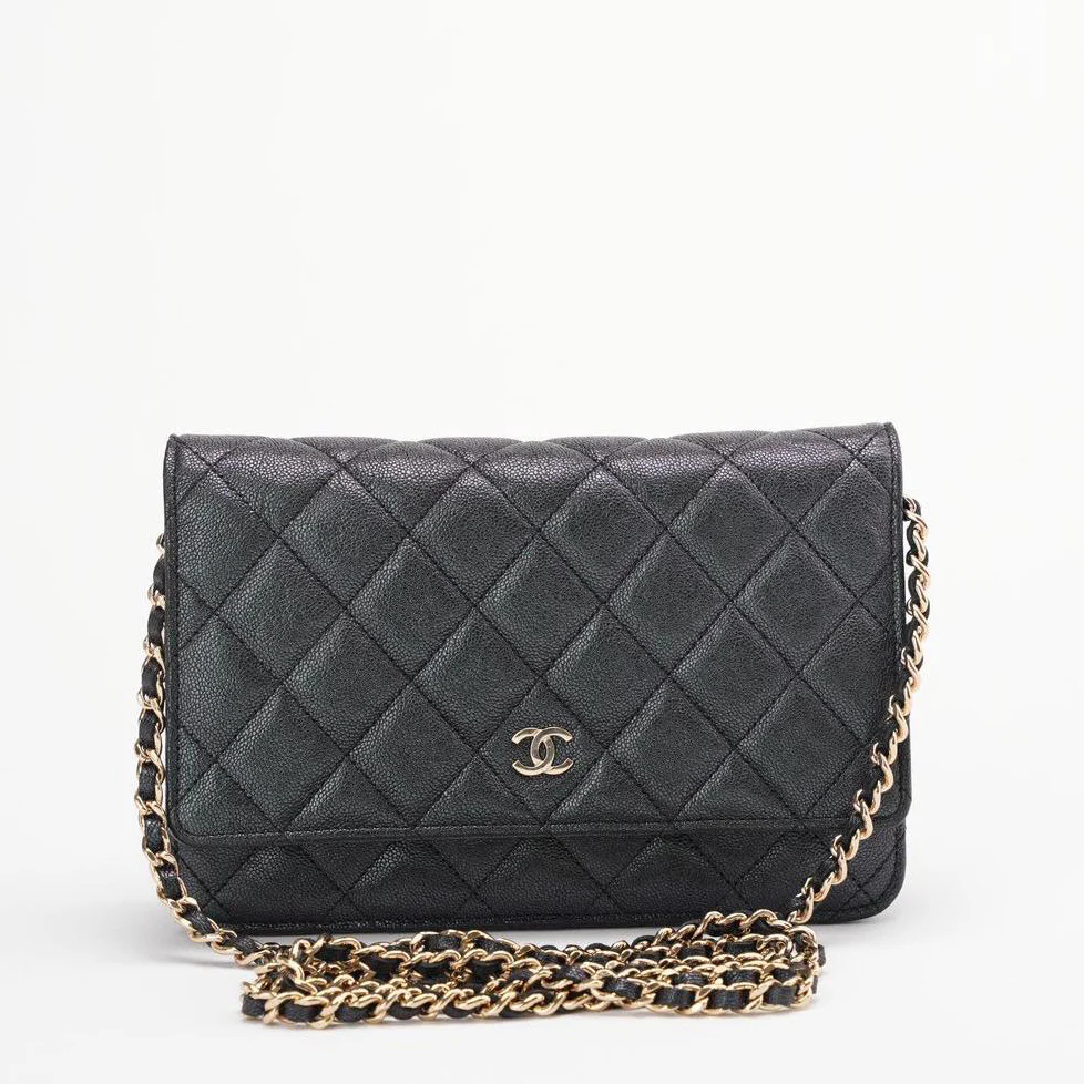 Chanel Black Caviar Wallet on Chain (WOC) Gold Hardware