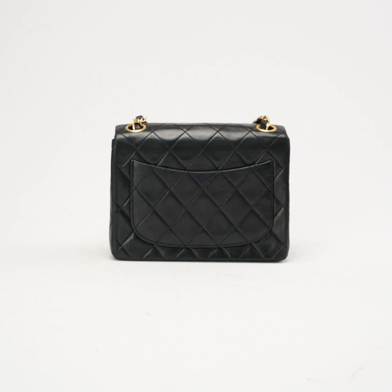 Chanel Vintage Mini Square Classic Flap Lambskin Black 1991