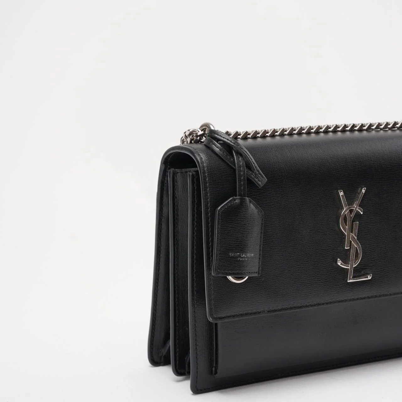 Saint Laurent Black Calfskin Medium Monogram Sunset