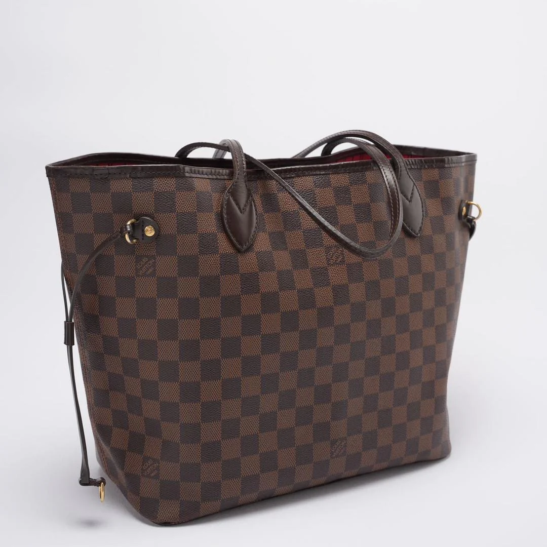 Louis Vuitton Neverfull MM Bag Tote Damier Ebene Canvas Brown